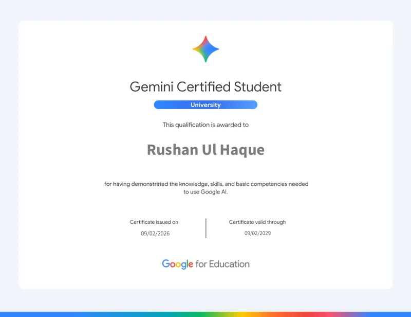 Gemini Certified Student — University document