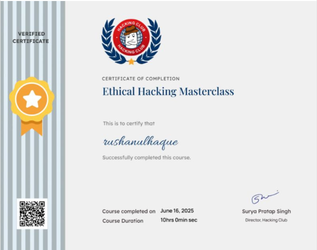 Ethical Hacking Masterclass document