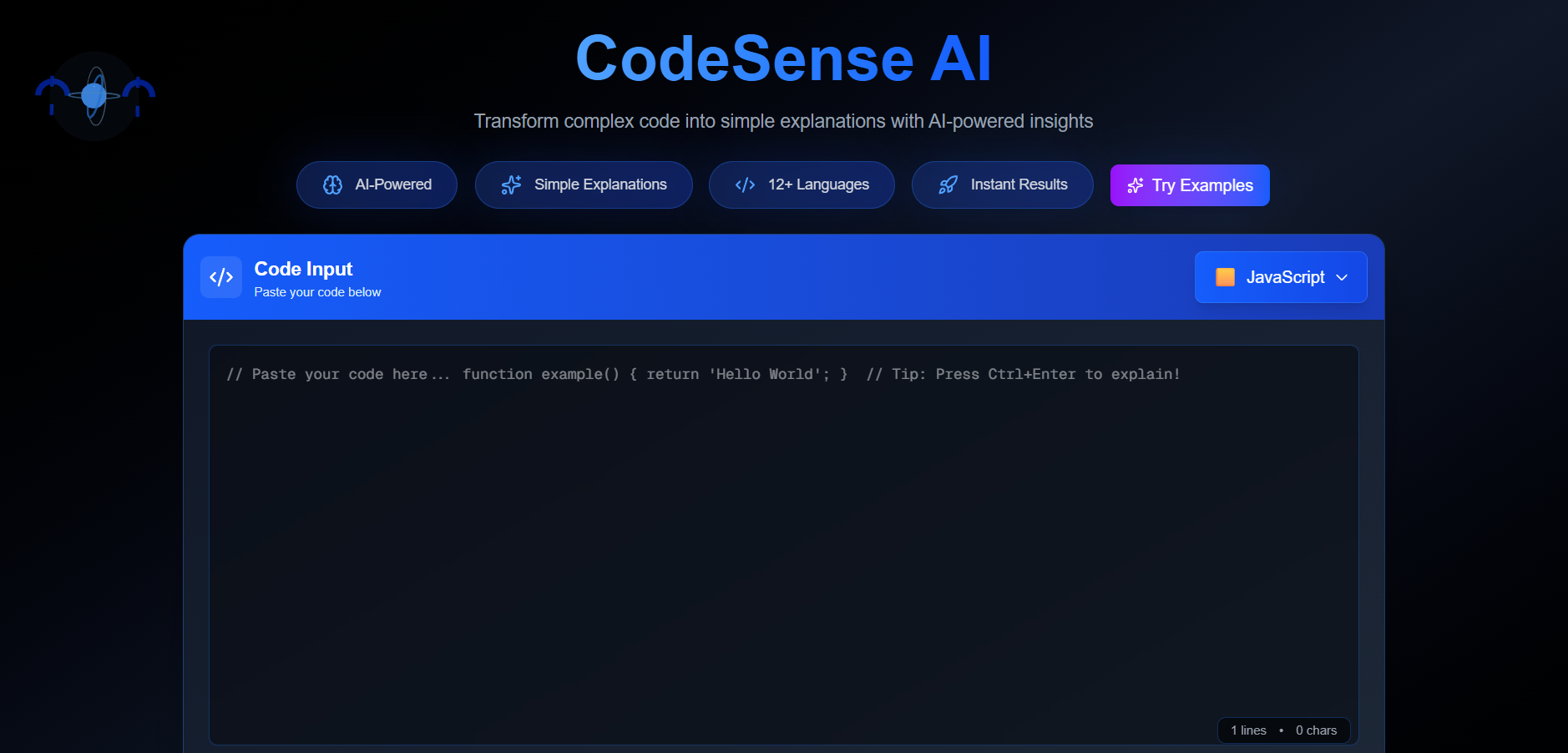 CodeSense AI website preview