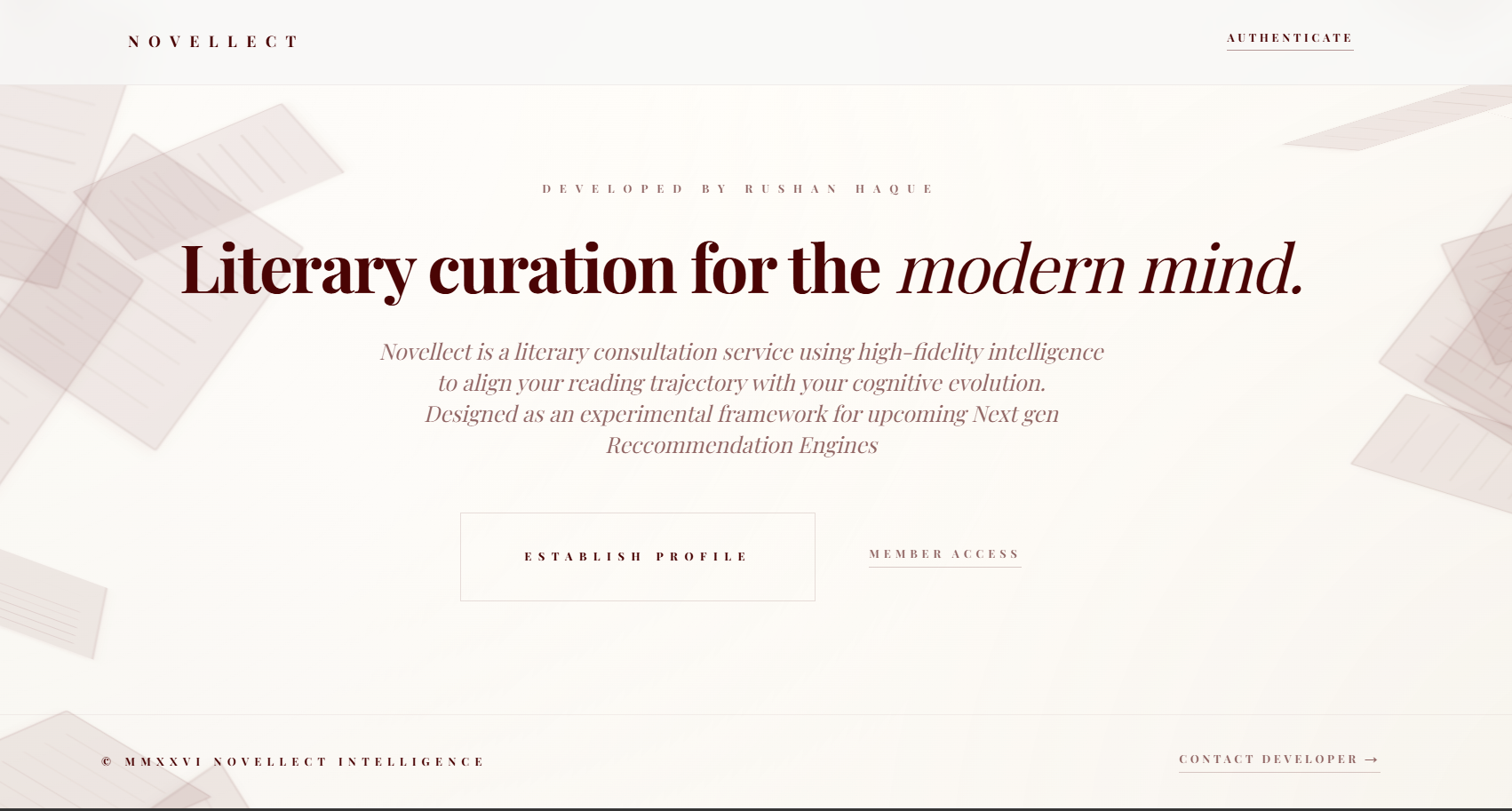 Novellect website preview