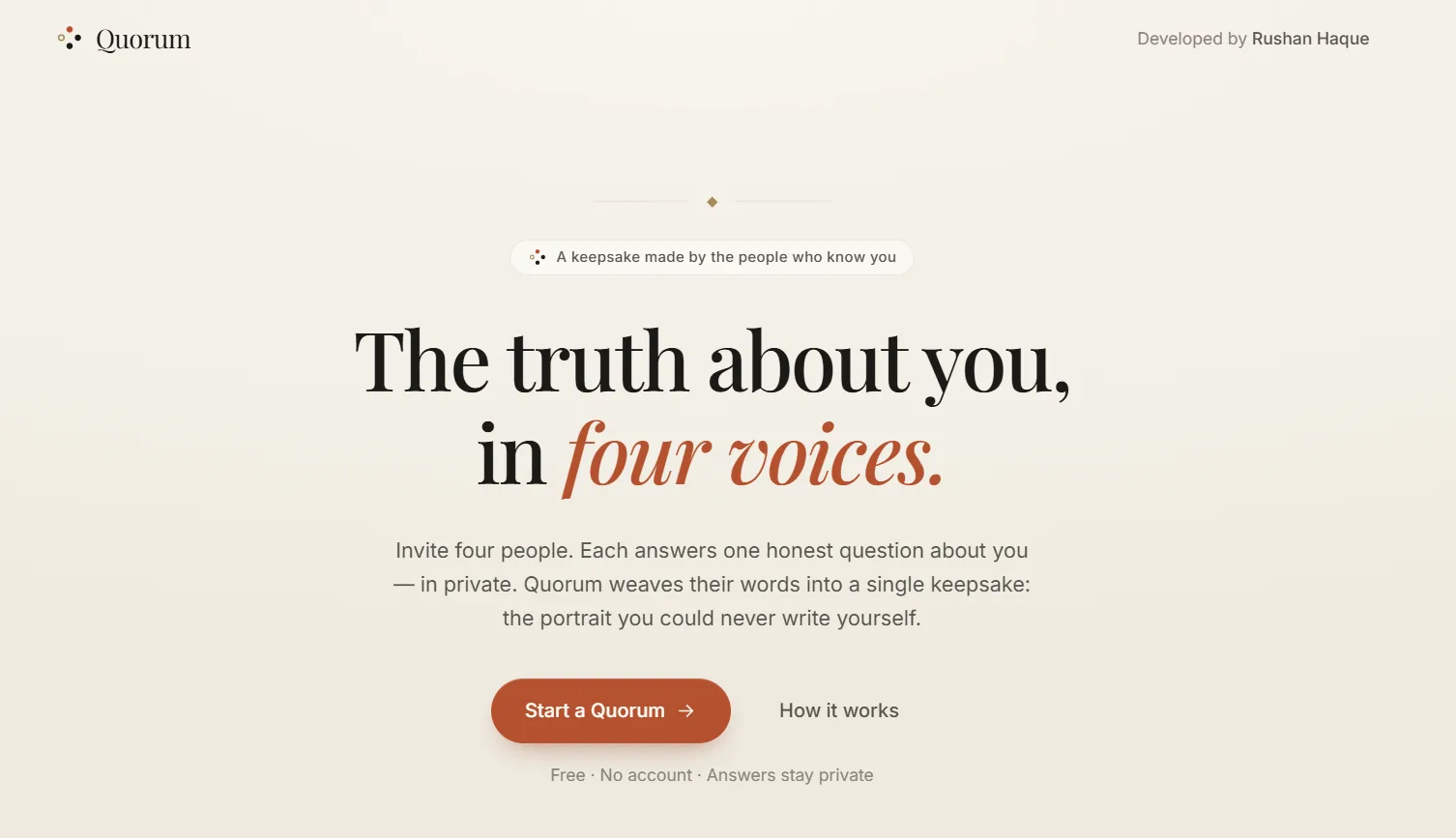 Quorum website preview